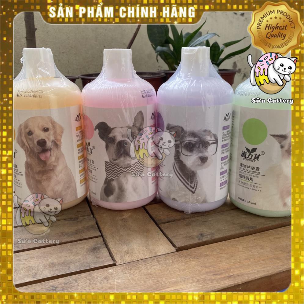 Sữa tắm cho chó mèo DORRIKEY tinh chất dừa ngừa khuẩn bọ chét - loai 510ml