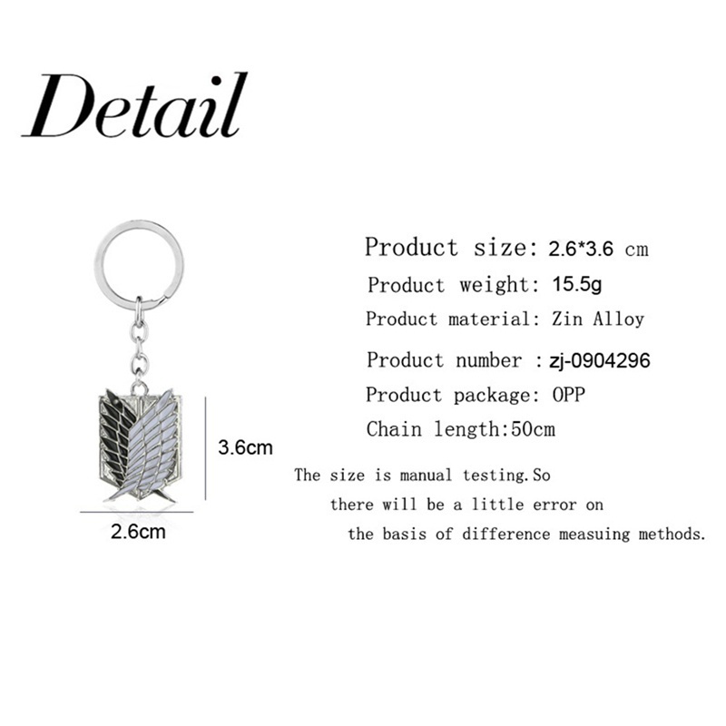 flowersqueen Móc chìa khóa in họa tiết hoạt hình Attack On Titans hợp thời trang