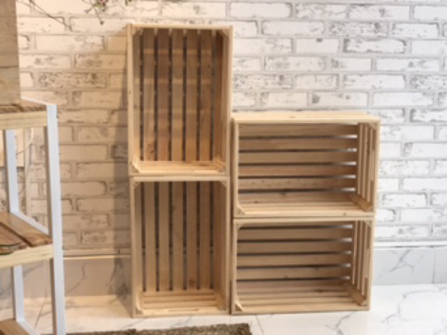Combo 4 thùng gỗ pallet đa năng thương hiệu MW FURNITURE - Nội thất trang trí