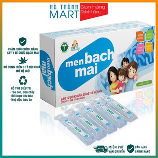 Men bạch mai, men tiêu hóa cho bé, Hàng chính hãng Dược Bạch Mai, Date mới nhất - Hộp 20 ống