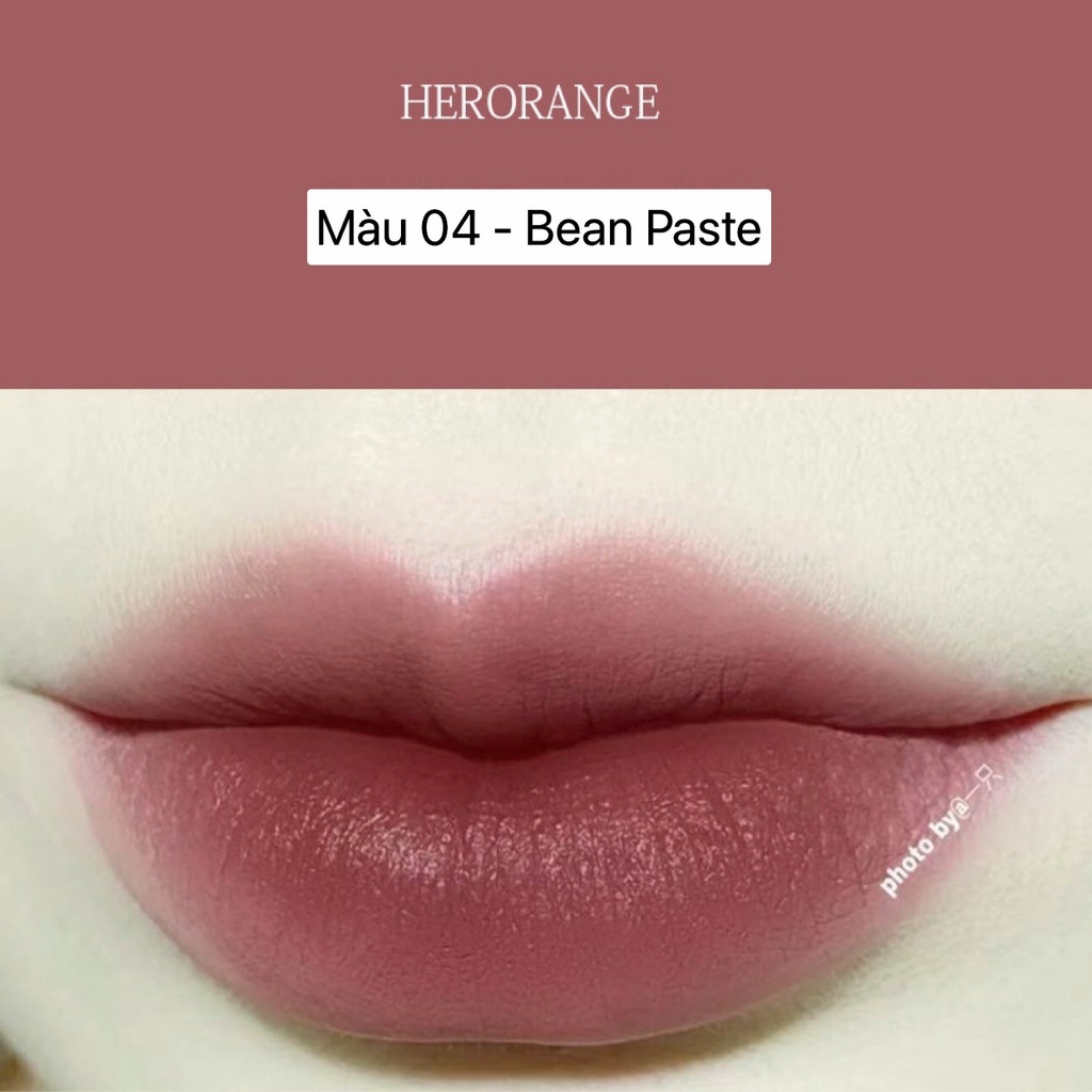 Son Kem HERORANGE , Son Kem Lì Nội Địa Trung Tone Nude Velvet Mix Màu Bùn Nhung Hạt Rẻ Matte Lip Glaze Cực Xinh 2021 | BigBuy360 - bigbuy360.vn