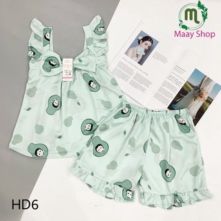 Đồ bộ pizama đùi lụa mango cao cấp