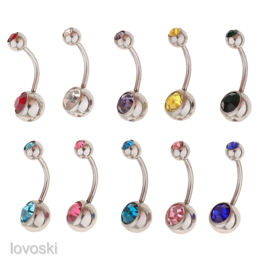 Bộ 10 Khuyên RốN ĐíNh Đá Xinh XắN 18g