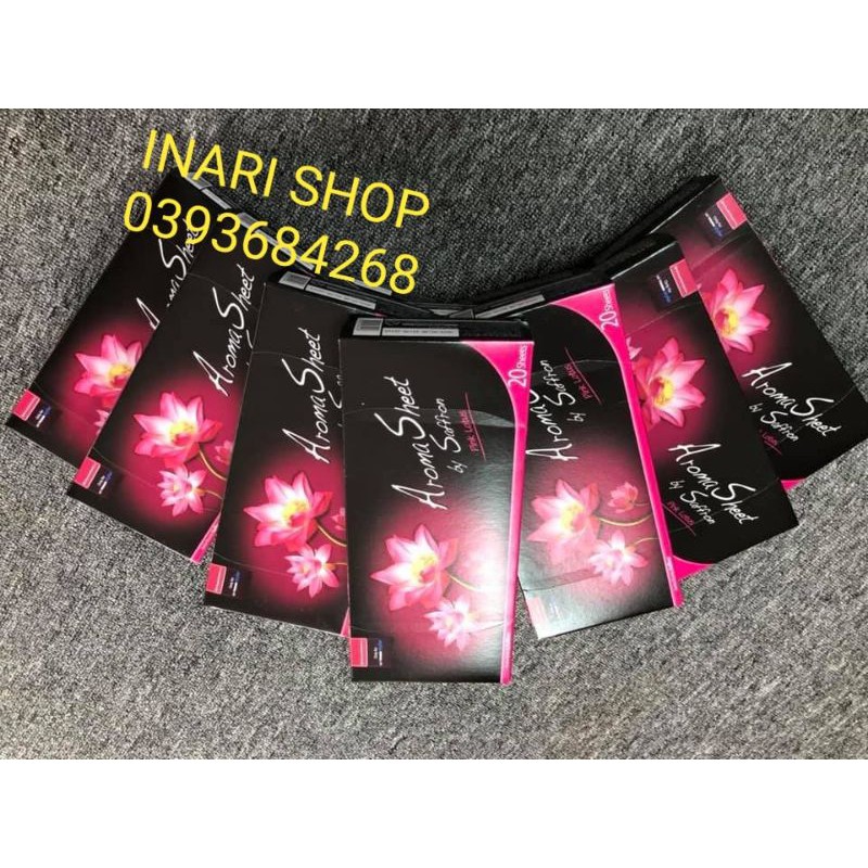 Giấy thơm LG - Aroma Sheet hương hoa sen hồng dùng cho máy giặt sấy chăm sóc quần áo