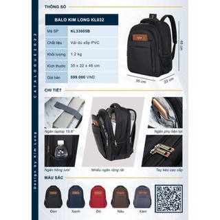 BALO LAPTOP KIM LONG KL 032