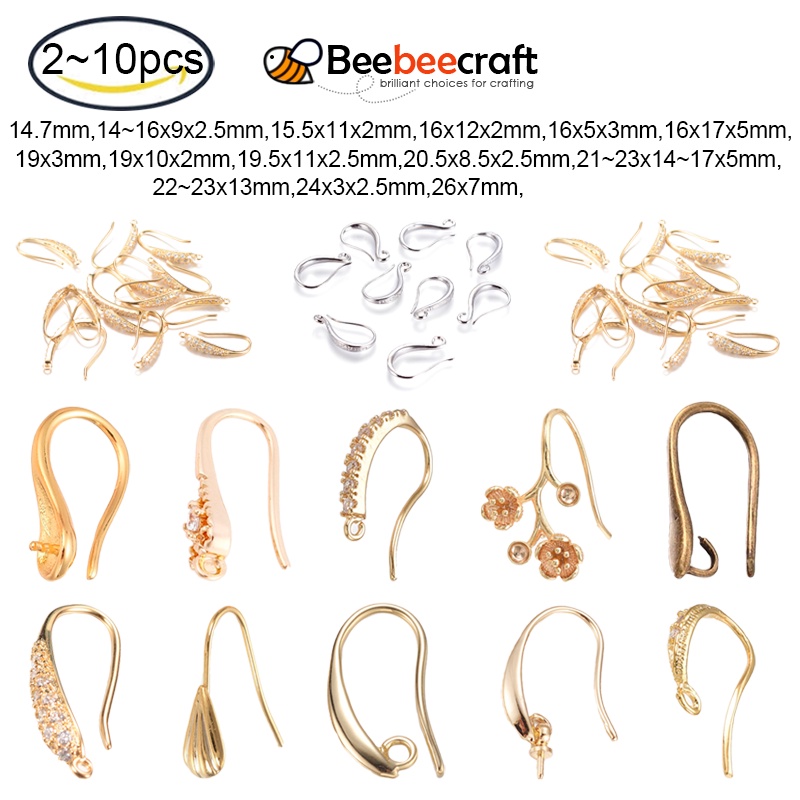 Set 2-10 Móc Làm Bông Tai Bằng Đồng Thau Không Chứa Chì
