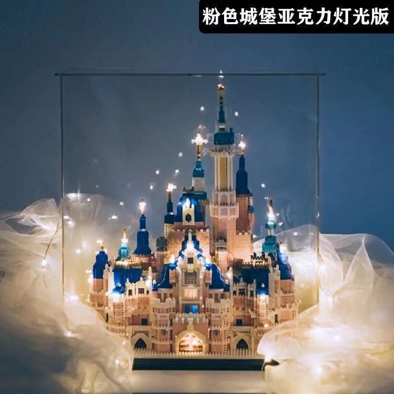 Tương thích với Lego màu hồng khối xây lâu đài của Disney, Guanghan Palace Swan Lake Độ khó cao quà sinh nhật lắp ráp câ