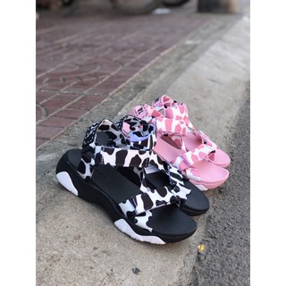 Giày sandal shondo Girly quai bò sữa đen-hồng