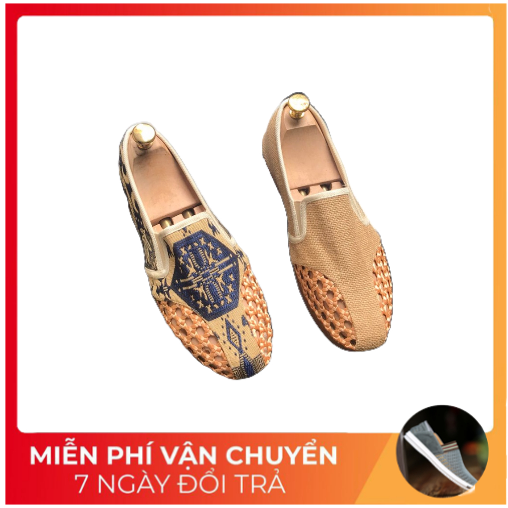Giày lười vải nam, giày slipon Thái vải dệt lưới lỗ phong cách độc đáo cá tính MS G103