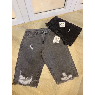 🔅Quần Jeans Ngố Xám Rách Nhẹ