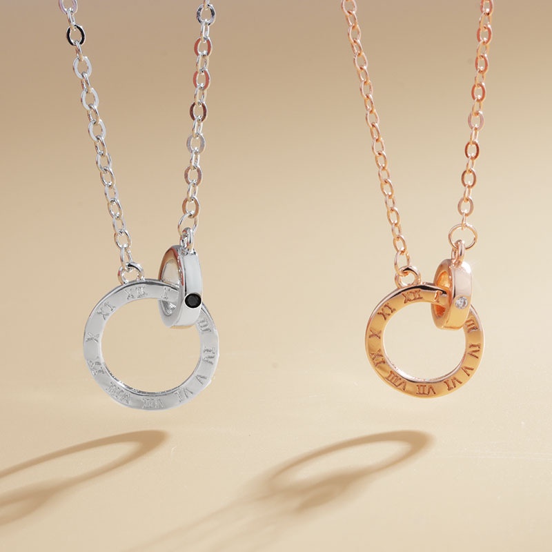 Cặp Vòng cổ Mặt Số La Mã Thời Trang Cho Cặp Đôi