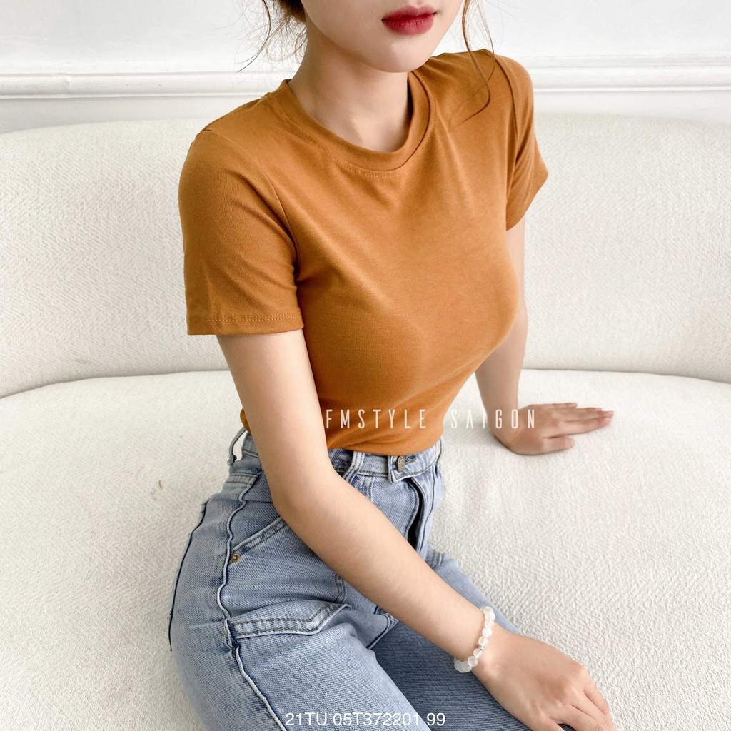 Áo thun tay ngắn trơn ulzzang trơn thời trang FMstyle Saigon 21TU05T372201 | BigBuy360 - bigbuy360.vn