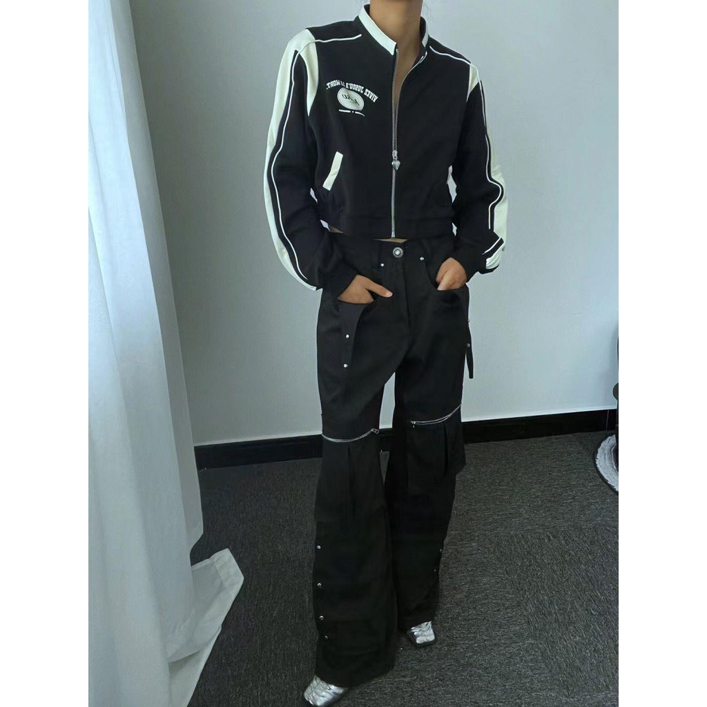 Áo Cotton Nguyên Chất Dáng Ôm In Đường Kẻ Ruy Băng Màu Trắng Đen Thể Thao Giản Dị In Họa Tiết Kvvv Jack