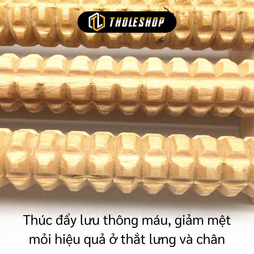 Bàn Lăn Chân Gỗ - Bàn Lăn Gỗ Massage Chân 8 Hàng, Lưu Thông Máu, Giảm Mệt Mỏi 9662