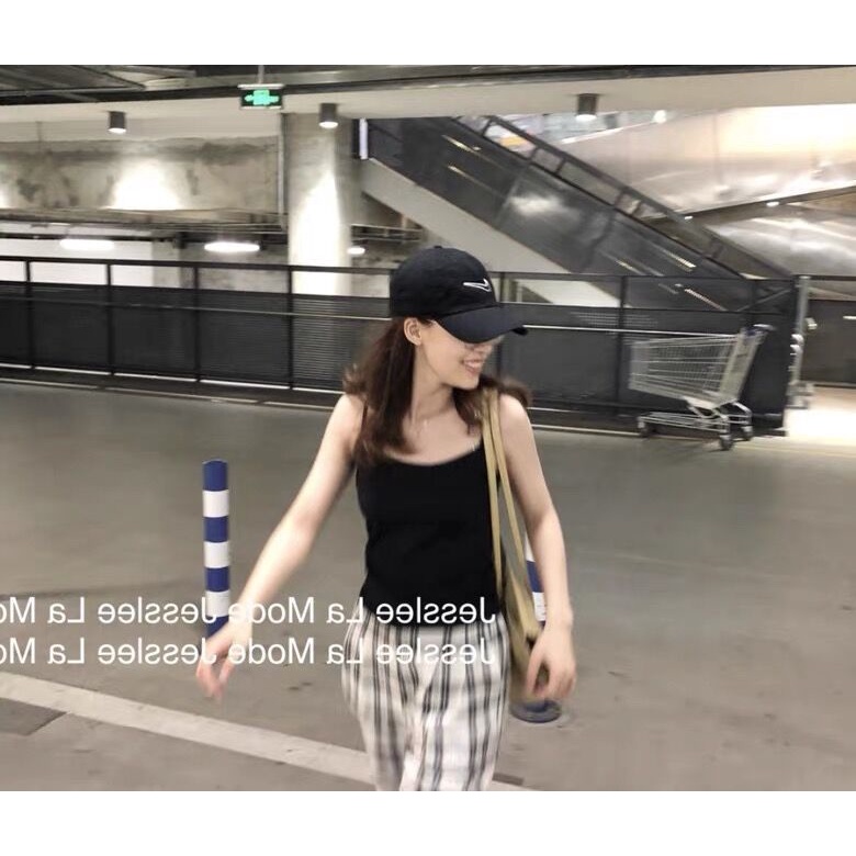 Quần dài ống rộng họa tiết caro phong cách Hàn Quốc cá tính cho nữ