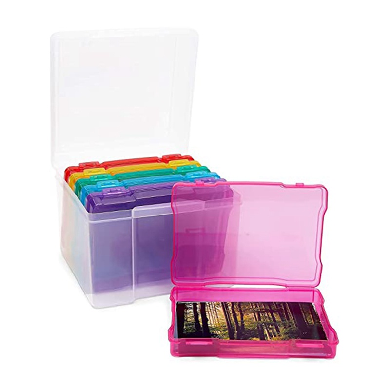 Hộp Nhựa Trong Suốt 5X7 inch Kèm 6 Khóa Cài Để Đựng Ảnh Tiện Dụng