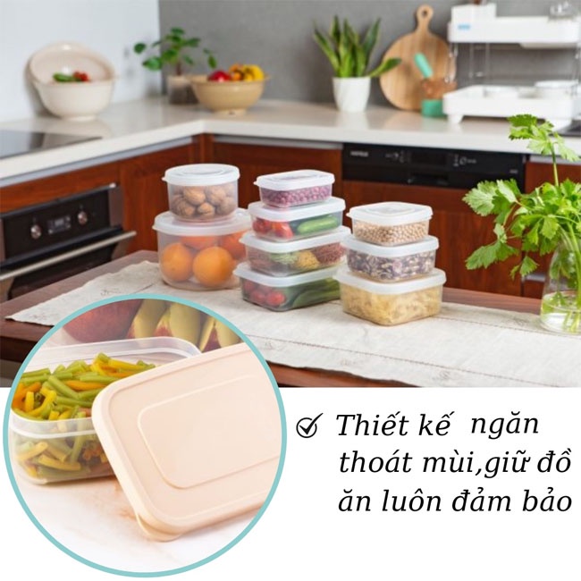 Hộp nhựa đựng thực phẩm hộp trữ đông đồ ăn INOCHI chịu nhiệt an toàn