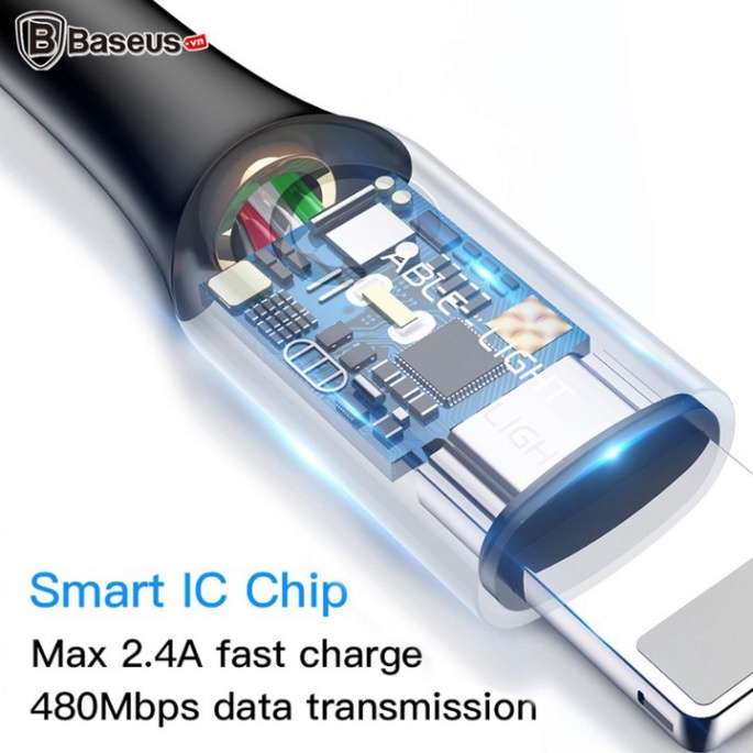 Cáp sạc thông minh Lightnin.g tự ngắt nhãn hiệu Baseus Light CALCD-01 - Hàng chính hãng