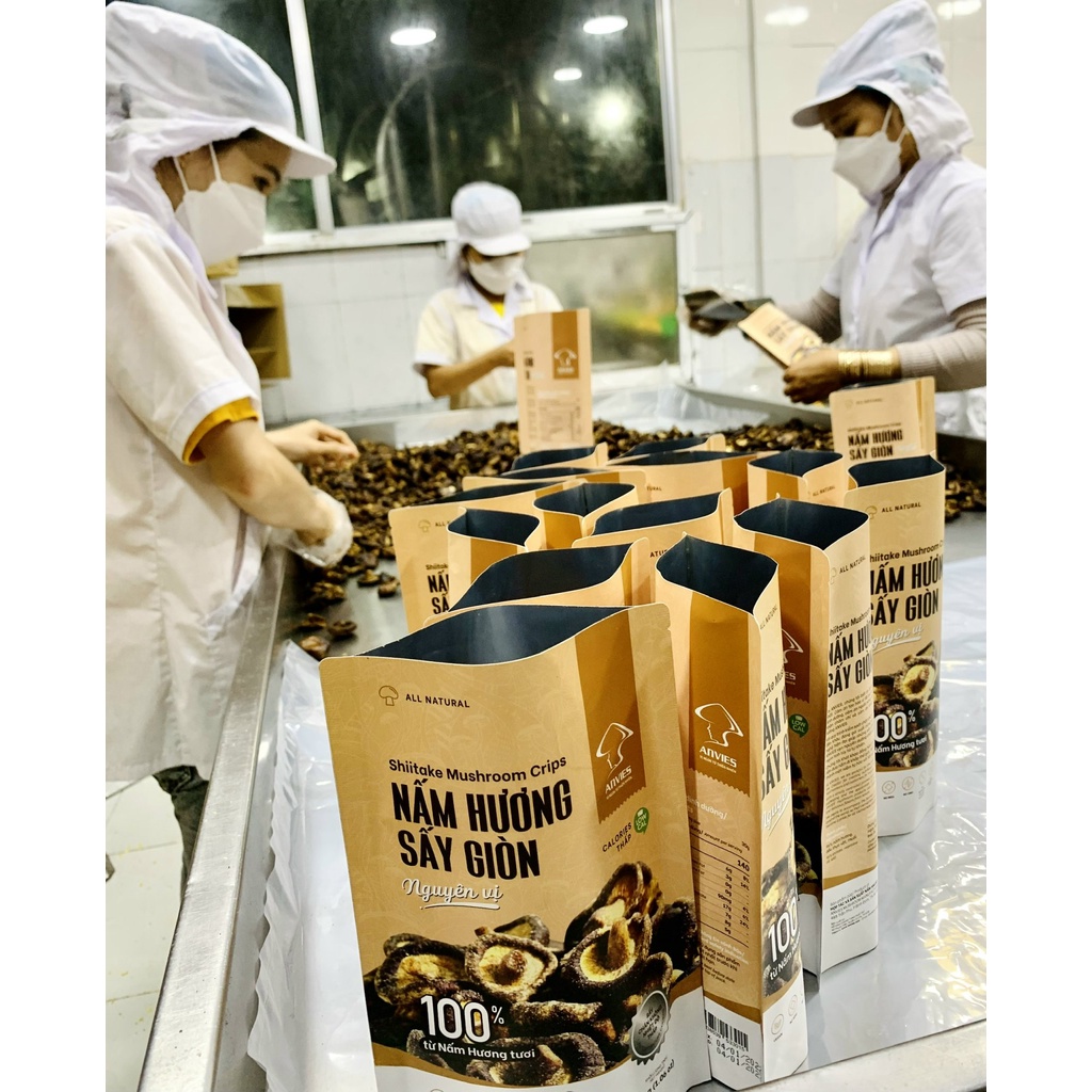 Nấm hương sấy giòn Việt Anvies vị tỏi ớt 30g - ít calo, giàu chất xơ- tốt cho mẹ bầu và em bé ,hỗ trợ giảm cân siêu ngon