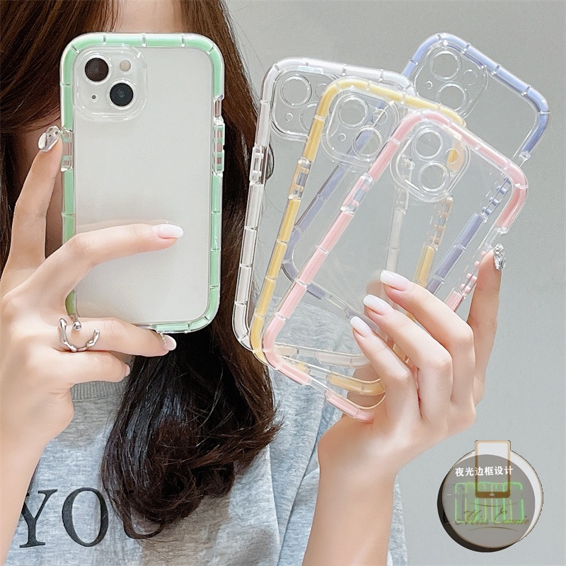 Ốp Điện Thoại TPU Mềm Trong Suốt Màu Dạ Quang Cho IPhone 11 12 13 Pro Max 6 6s 7 8 Plus XR X XS SE 2020
