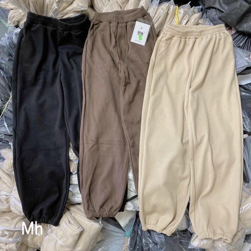 Quần Nỉ Ống BOOM Unisex - Jogger Thun Trơn Và Tăm Cạp Chun Dáng Rộng Ulzzang HOT(Hàng Sẵn, Ảnh Thật)