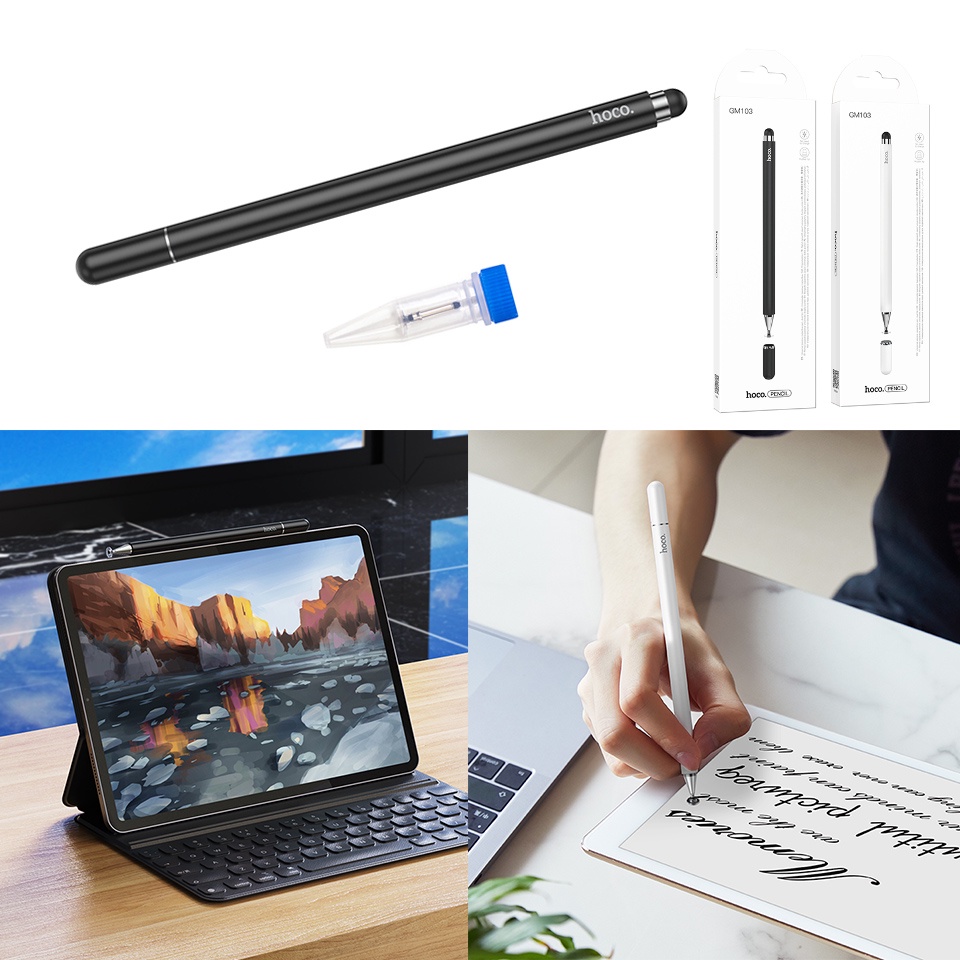 Bút cảm ứng chính hãng Hoco mầu đen và trắng dùng cho máy tính bảng ios và andoird ... hocomall