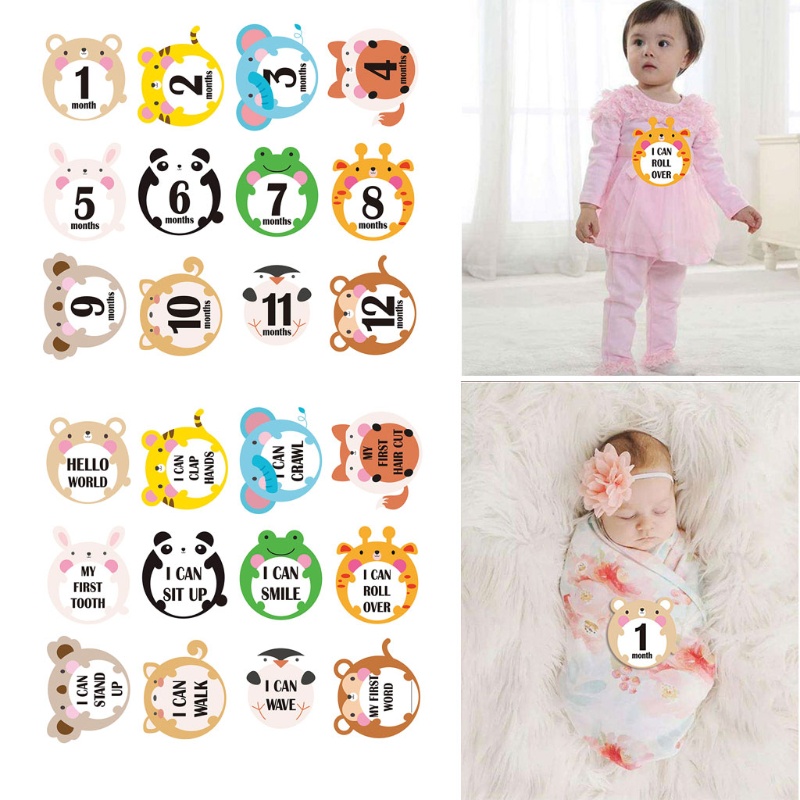 Bộ 12 Thẻ Dán Đánh Dấu Kỹ Năng Kỹ Năng Chụp Ảnh Cho Bé Sơ Sinh