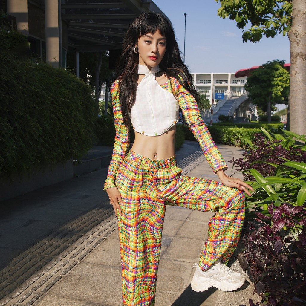 Áo Dài Croptop Cách Tân Tartan - 'Lời Hứa...' Ao Dai Croptop SE / Tartan Pattern - TIẾT KIỆM 𝟗𝟗𝐤 khi mua combo 4 sản phẩ