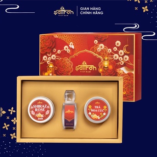 Set quà Nhụy hoa Nghệ tây Saffron 1gr kèm Táo đỏ và Trà hoa Saffron việt nam