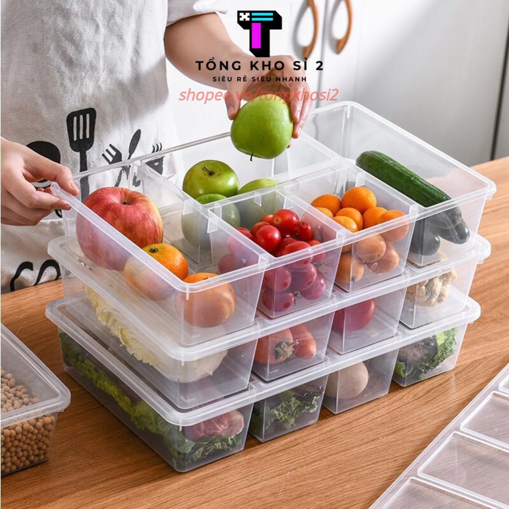 Khay Chia Thực Phẩm - Hộp đựng chất nhựa PP an toàn chia thực phẩm 5 ngăn để tủ lạnh hàng cao cấp - #hopchiathucpham