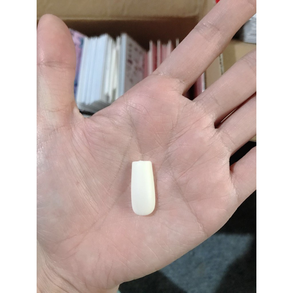 MÓNG ÚP HSM CHÍNH HÃNG LOẠI MẶT NHÁM SẴN - HỘP 500 MÓNG ĐỦ SIZE PHOM VUÔNG CHUẨN ĐẸP KHÔNG CẦN DŨA