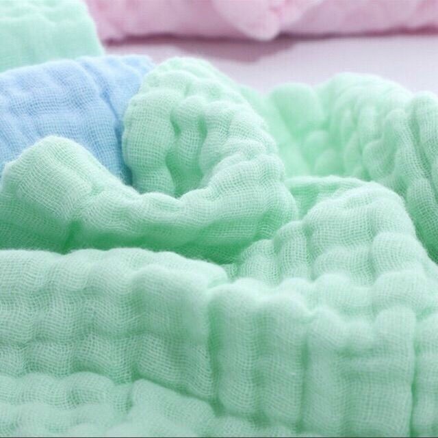[SET 5 CHIẾC] Khăn sữa cotton nhăn trơn màu 6 lớp rửa mặt siêu mềm và siêu thấm cho bé (KT 30*30cm)