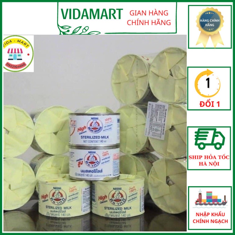 COMBO 12 HỘP SỮA GẤU 140ML NESTLE THÁI LAN HSD 05/10/2023 Tăng Chiều Cao Kết Hợp Tăng Cân ( vidamart)