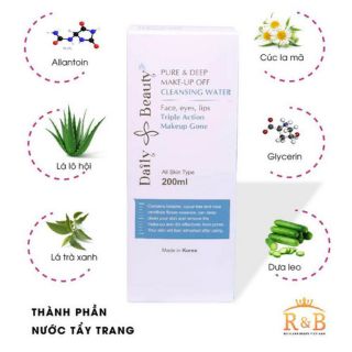 Nước tẩy trang làm sạch dịu nhẹ lớp trang điểm, khói bụi ẩn sâu trong da