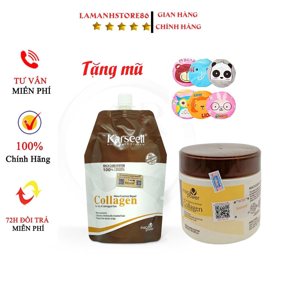 Ủ tóc hấp phục hồi tóc kem hấp hấp tóc COLAGEN KARSEELL túi 500ml – hũ 500ml hàng chính hãng