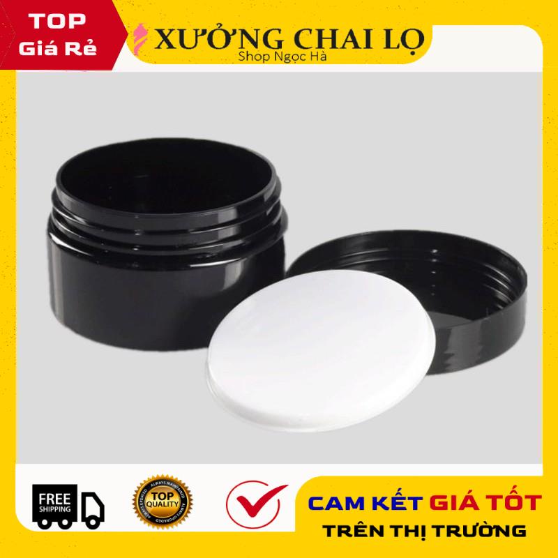 Hủ Đựng Kem ❤ GIÁ RẺ NHẤT ❤ Hủ nhựa pet Đen 100g 200g đựng kem, chiết mỹ phẩm , phụ kiện du lịch