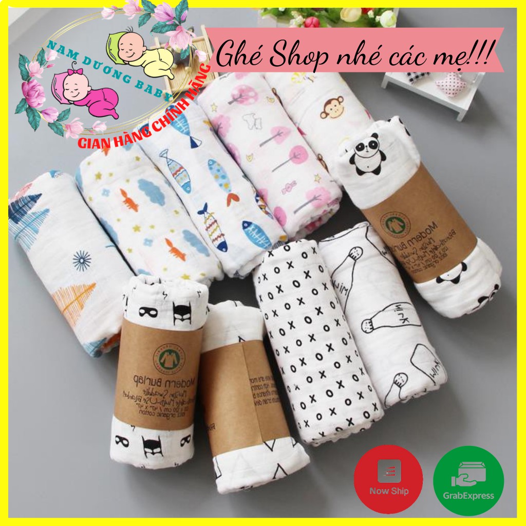 Khăn Muslin swaddle sợi tre cho bé khăn đa năng, khăn tắm, khăn quấn chất liệu an toàn 100% sợi tre tự nhiên