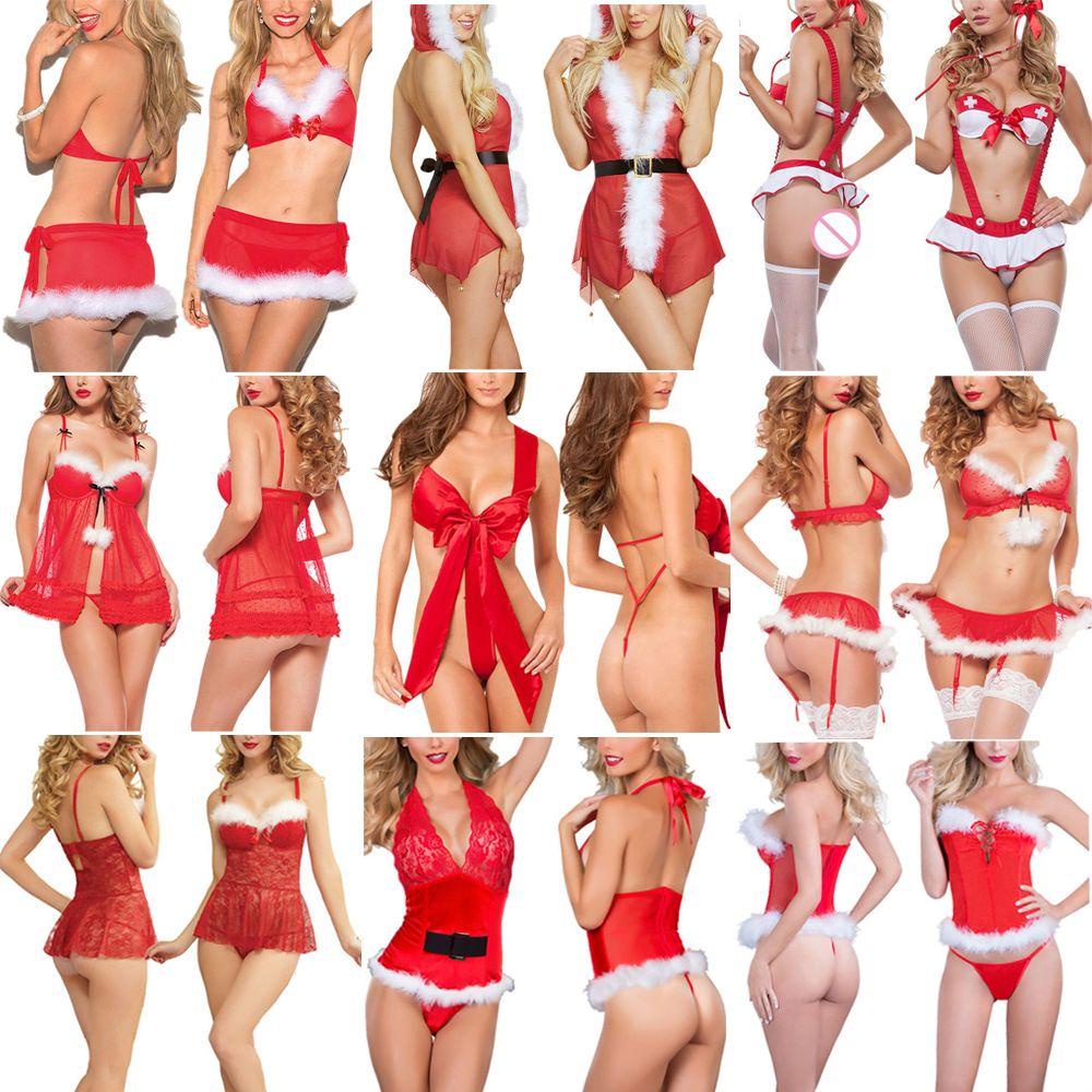 Bộ Nội Y Bodysuit Màu Đỏ Phong Cách Giáng Sinh Quyến Rũ
