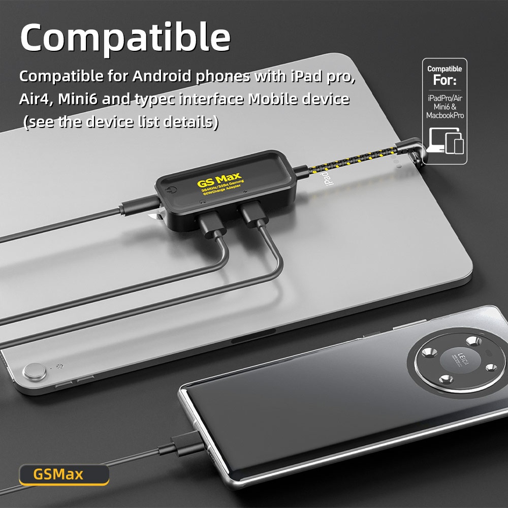 Cáp chuyển đổi âm thanh Type C sang 3.5mm Plextone GS Max 3 trong 1 - Cáp chia cổng sạc và tai nghe type C cho tablet tá