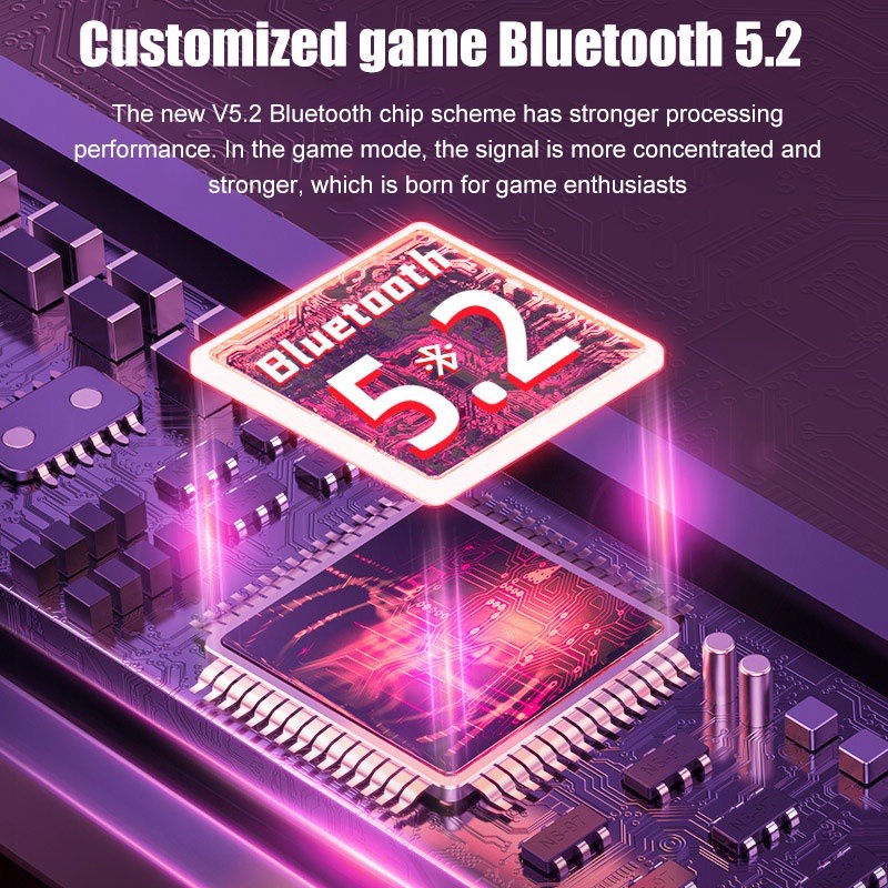 Tai nghe Bluetooth Gaming 5.1 Tai nghe không dây Âm trầm Loại bỏ tiếng ồn HiFi Stereo - Natuso T33