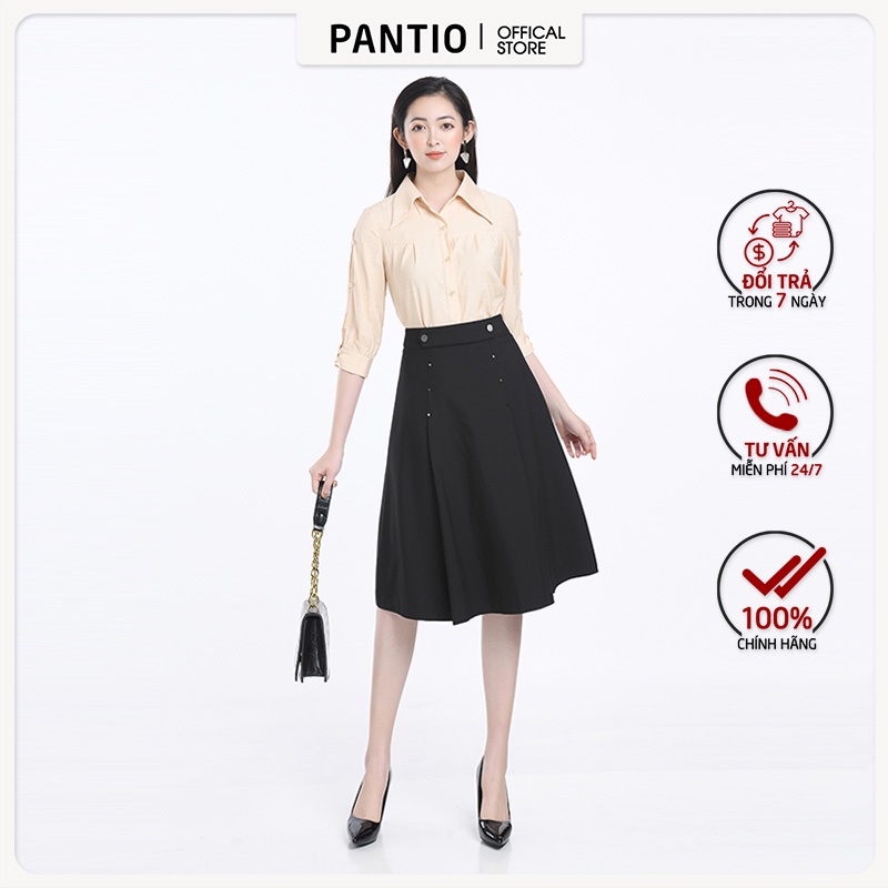 Chân váy dài chất liệu thô mịn dáng xòe FJD3746- PANTIO