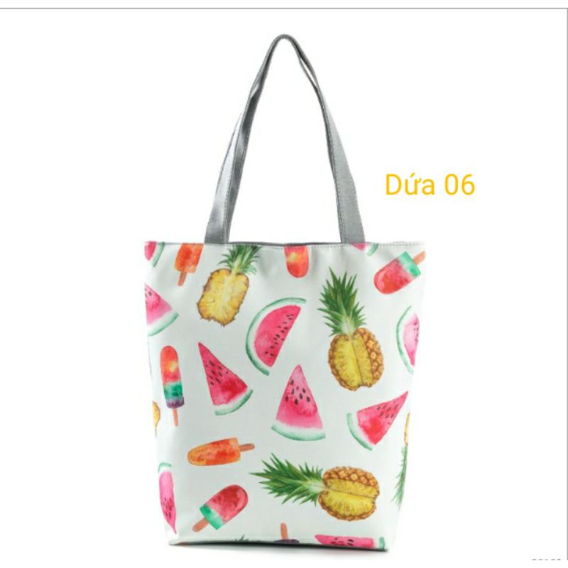 Túi tote vải bố vải canvas chủ đề hoa quả