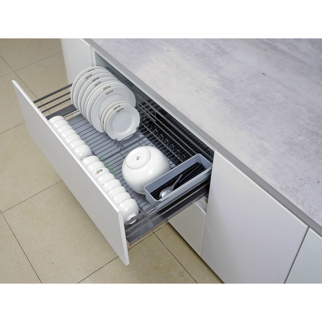 Kệ chén bát tủ bếp dưới inox xám Titan 2022 sơn Nano 2k bảo hành 10 năm không han gỉ nhập khẩu Grob