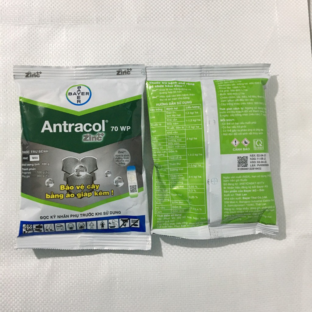 Antracol 70wp gói 100g - Thuốc Trừ Bệnh Tạo Áo Giáp Kẽm Bảo Vệ Cây