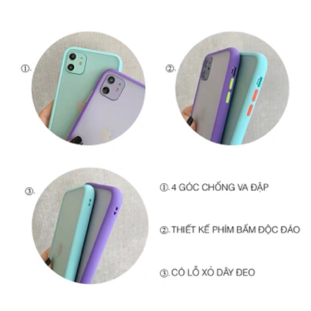 Ốp Onion viền màu dẻo lưng nhám dành cho iPhone 7/8 iPhone 7/8 Plus iPhone X/Xs/Xr/XsMax iPhone 11/11 Pro/11 Promax