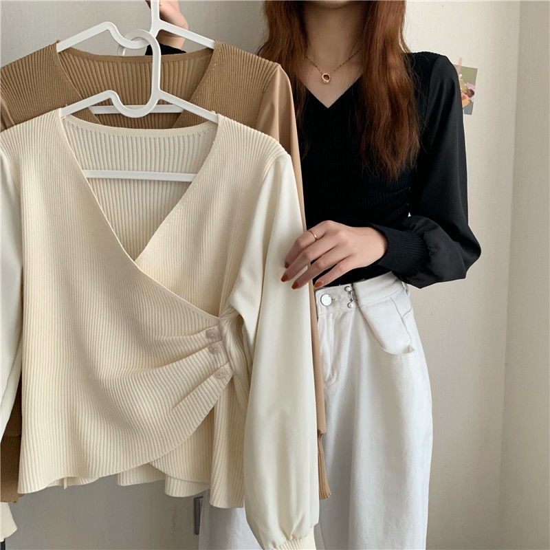 Áo Dệt Kim Chui Đầu Cổ Chữ V Thiết Kế Độc Đáo Phong Cách Phương Tây