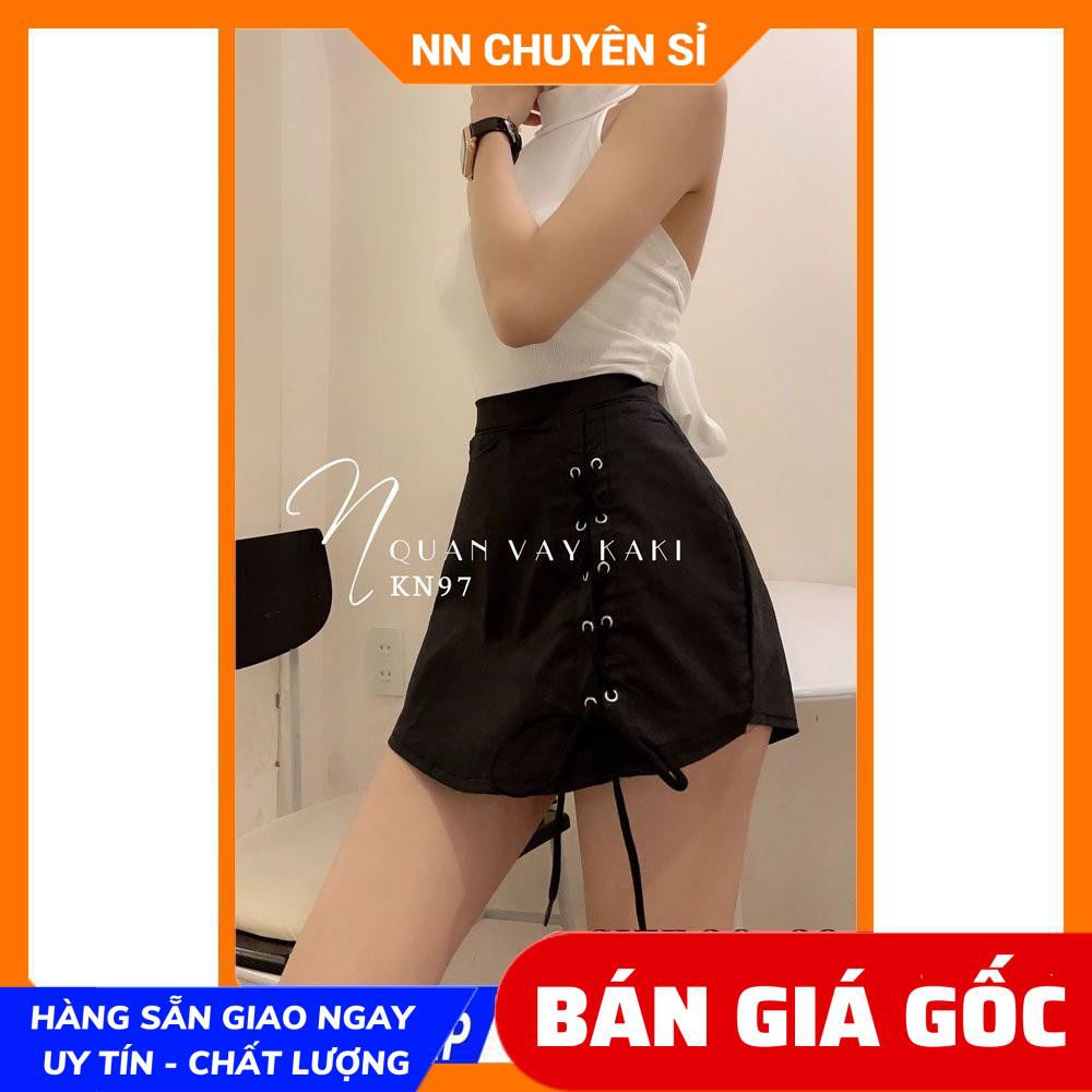 QUẦN VÁY KAKI ĐAN DÂY CỰC XINH KN97 ⚡ẢNH THẬT⚡ CHÂN VÁY ĐAN DÂY