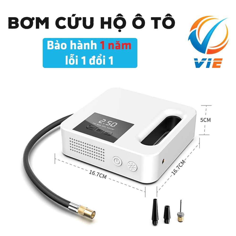 [⚡FLASH SALE⚡] Bơm Lốp Ô tô, xe máy Ngắt Tự Động, Ngắt Tay Vie Stress Chính Hãng Tích Hợp Đèn Pin Soi Sáng.