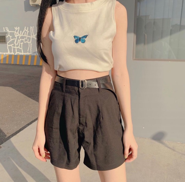 Áo Croptop BƯỚM Ulzzang 3 MÀU (ẢNH THẬT)
