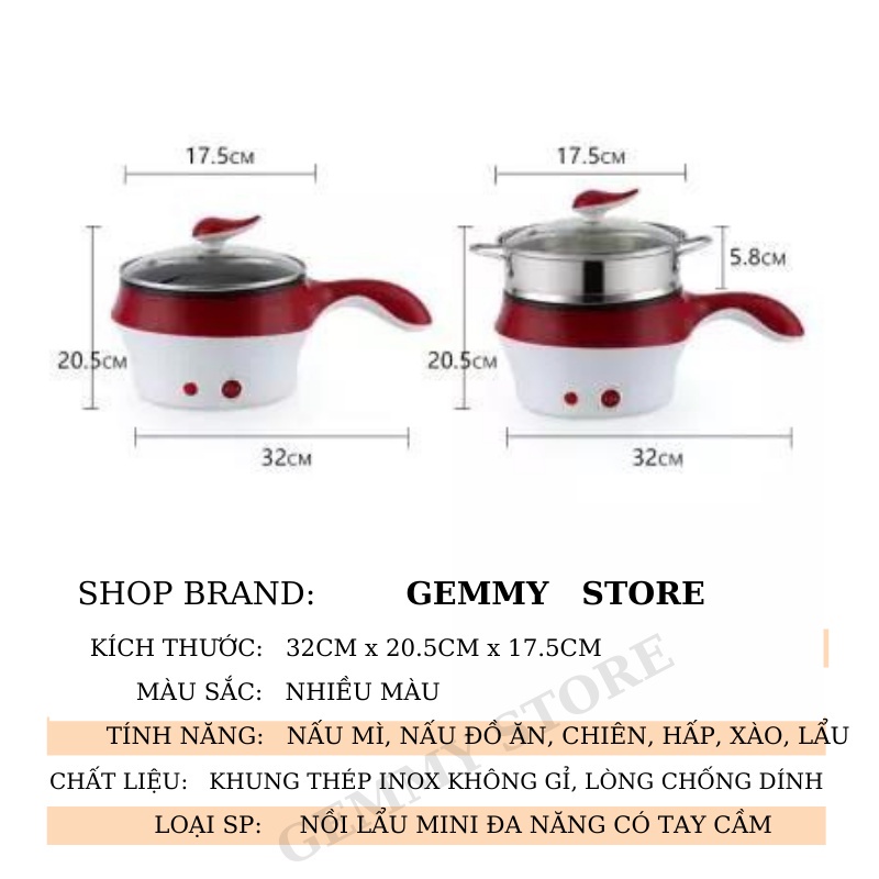 Nồi Lẩu Điện 2 Tầng Đa Năng Có Tay Cầm, Ca Nấu Mì Tặng Kèm Vỉ Hấp, Chiên, Hấp, Lẩu, Tiện Dụng | BigBuy360 - bigbuy360.vn